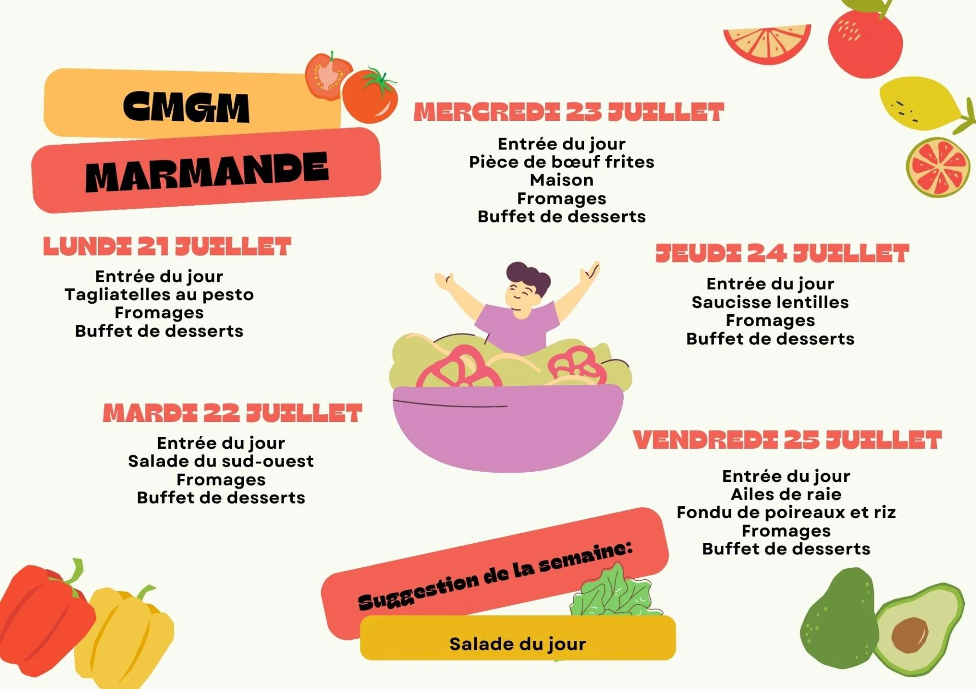 Menue du jour